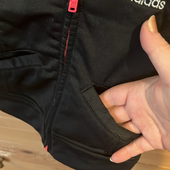 Adidas back track suit set in black with coral zipper - Picture 5 of 6